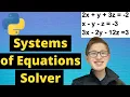 Python Tutorial 30 Instantly Solve Systems of Equations with a Matrix