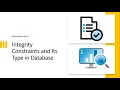 Integrity Constraint Its Types in Database Management System DBMS - Domain Entity Referential