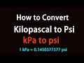 How to Convert Kilopascal to Psi