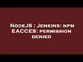 NodeJS Jenkins npm EACCES permission denied