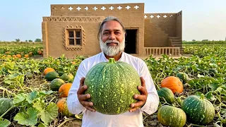 100 Parcent Organic Pumpkin Recipe | Village Style Kaddu Daal And Rice, How To Cook Pumpkin