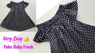 Very Easy Yoke Baby Frock cutting and stitching  Full video | Baby Frock cutting and stitching