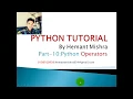 Python Operators in Hindi Hemant Mishra Python Tutorial Part 10