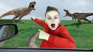 Crazy Dinosaurs in my park Battle in real life Динозавры против МЕНЯ T Rex