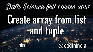 Create array from list tuple python numpy tutorial data science