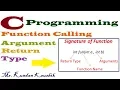 Function Calling Argument Return Type Concept in C Programming Language -