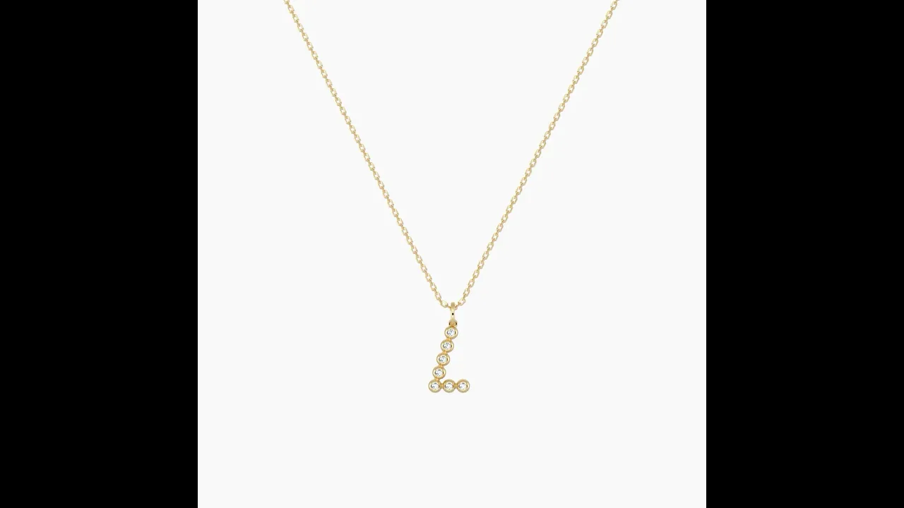 Letter L Initial Necklace Bubble Pendant
