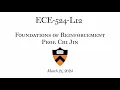 Lecture 12 Foundations of Reinforcement Learning Offline RL