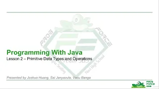 Programming With Java Lesson 2 - Primitive