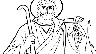 🛑🔥 SAN JUDAS TADEO | Como dibujar al santo de las causas difíciles #fyp #viral