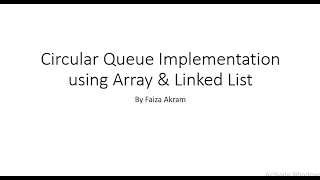 Circular Queue Implementation using Arrays Linked List