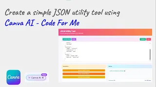 Canva AI - Code for me Create a simple JSON utility web tool Publish Website Java Inspires