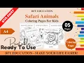 FREE Safari Animals Coloring Pages For Kids Color and Learn 5 Pages
