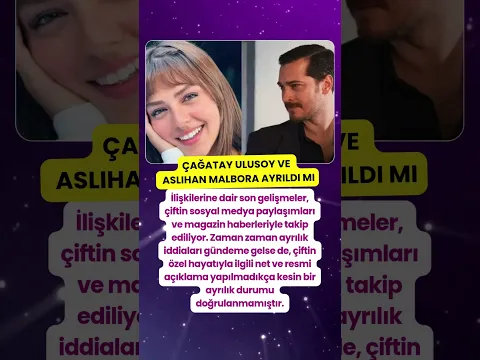 ÇAĞATAY ULUSOY VE ASLIHAN MALBORA AYRILDI MI EŞREF TEK ÇAĞATAY ULUSOY