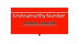 Krishnamurthy Number in java using BlueJ With code