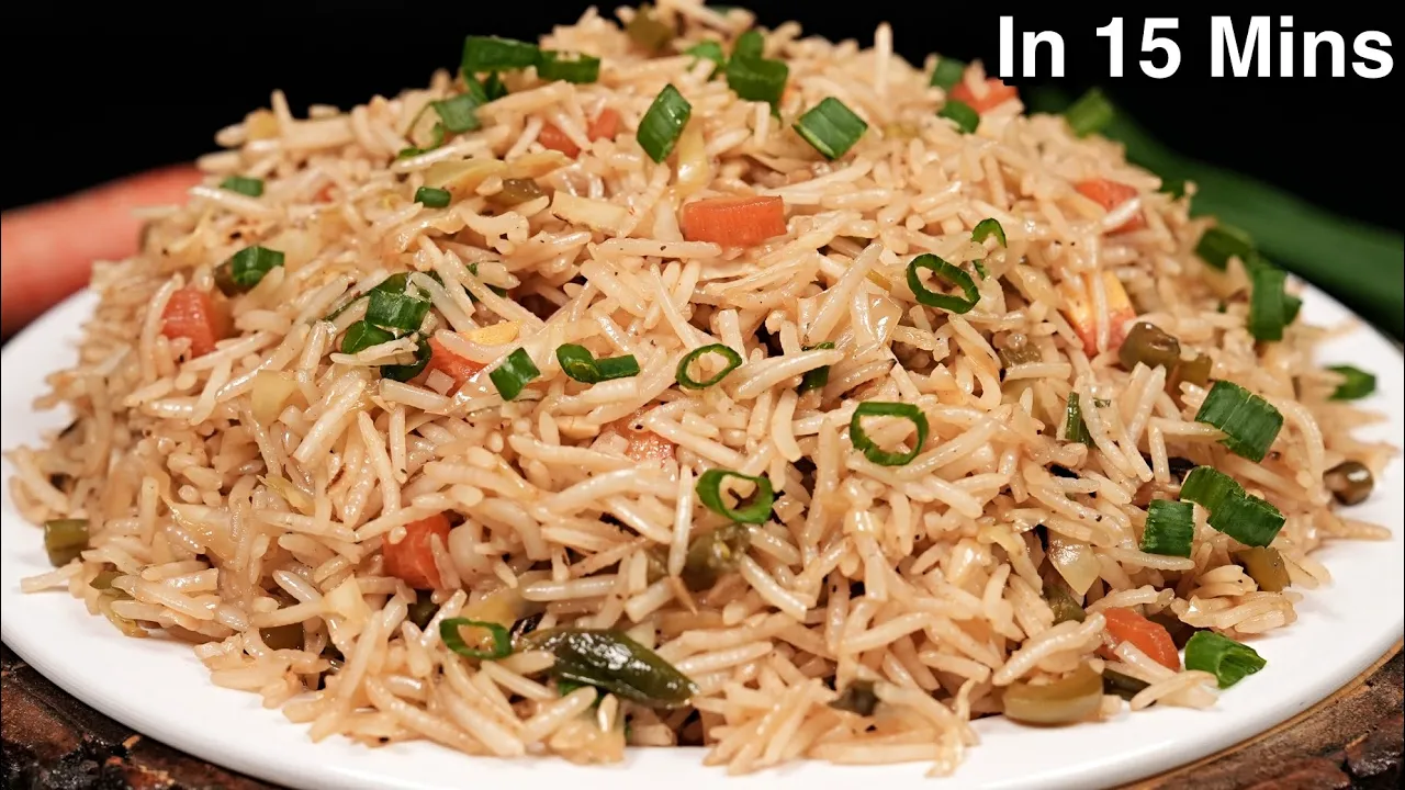 Restaurant Style Veg Fried Rice In Just 15 Mins - With A Secret Rice Boiling Tip   Fried Rice