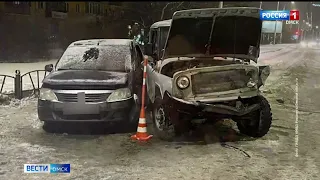 Массовое ДТП устроил в Омске водитель внедорожника