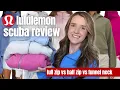 LULULEMON OVERSIZED SCUBA REVIEW scuba full zip vs half zip vs funnel neck at lululemon
