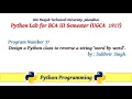 Python Lab Part 37 Design a Python class to reverse a string word by word