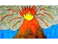 How To Draw A Volcano Kids Coloring