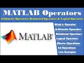 MATLAB Operators Arithmetic Operator Relational Operator Logical Operator Bitwise Operations