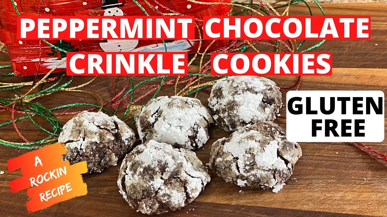 Peppermint Chocolate Crinkle Cookies   They Are Like Eating A Chocolate Cloud!