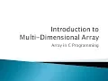 86 - Introduction to Mutlidimensional Array 2 Dimensional Array in C Programming