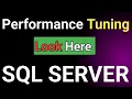 SQL Server Performance tuning Point How to Start SQL Server Performance tuning SQL Performance