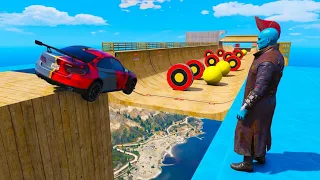 Challenge ! Spiderman, Venom, Yondu SuperHeroes CARS GTA V!Человек Паук Веном и другие Супер Героии!
