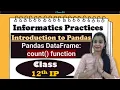 Class - Informatics Practices Pandas DataFrame count function CBSE 12th IP