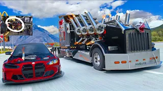 AC MODS - NEW 8000hp REALISTIC KenWorth 8 Turbo TWIN Engine VS 2200hp BMW G80 DRAG RACE!!