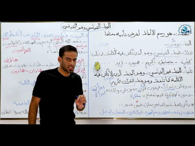 ⁣مادة اللغة العربية للصف الثاني المتوسط : الخط القياسي و غير القياسي