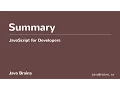 JavaScript for Developers 15 - Types Summary