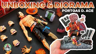 ACE saves Luffy MANGA DIORAMA S H Figuarts Portgas D Ace Speed Unboxing ASMR One Piece