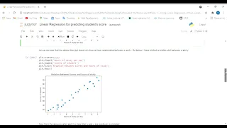 Linear Regression for predicting student s score using Python Jupyter Notebook Task-1 TSF