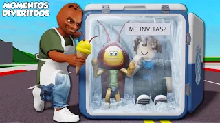 ESCAPA DE LA HELADERÍA DE COCARDO EN BROOKHAVEN (momentos divertidos) (roblox)