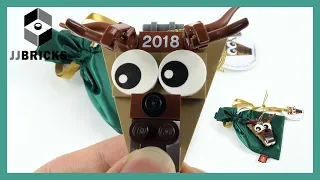 LEGO Seasonal 2018 Reindeer Head Christmas Ornament 5005253 Unboxing, Build, and Review -4K-