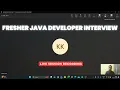 Fresher Java Backend Developer Technical Interview Real Recording