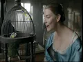 Cleavage Busty Anya Taylor-Joy in Blue Satin Period Dress
