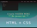 HTML CSS - Hidden Menu