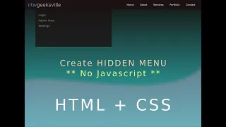 HTML CSS - Hidden Menu