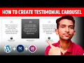 How to Create Testimonial Slider Carousel in WordPress in Hindi Elementor Tutorial