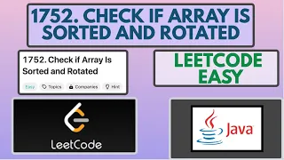 Leetcode 1752 Check if Array Is Sorted and Rotated Easy Java Solution