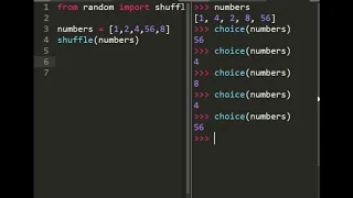 Random module shuffle choice sample