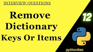Remove Dictionary Items Delete Dict keys pythonvibes -