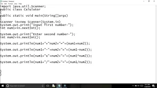 Java program for simple calculator Add sub multiplication div mod CMD