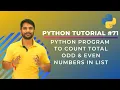 Python Program to Count Total Odd and Even Numbers in List - In Hindi