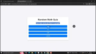 Random Math Quiz Using HTML CSS and JavaScript with Source Code
