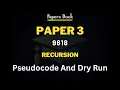 Paper 3 Recursion Past Paper Practice 9618