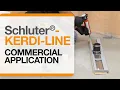 How to install the Schluter -KERDI-LINE linear drain in a commercial application